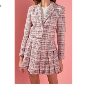 English Factory TWEED CROPPED BLAZER - NWT